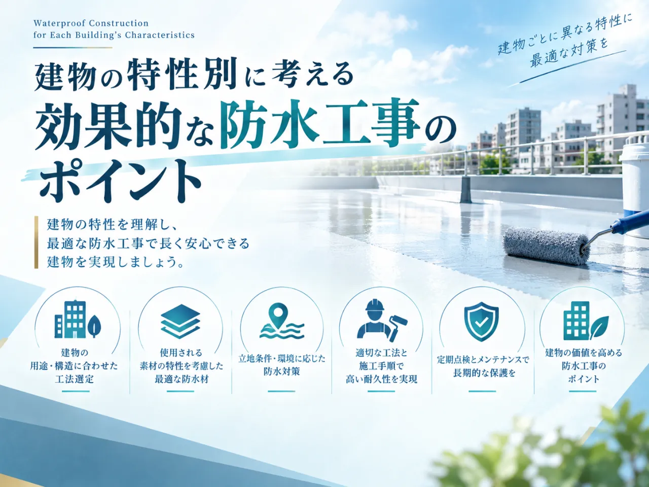 建物の特性別に考える効果的な防水工事のポイント