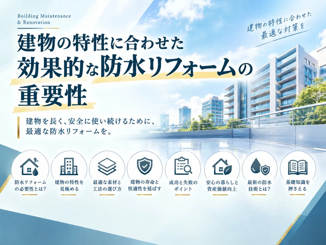 建物の特性に合わせた効果的な防水リフォームの重要性