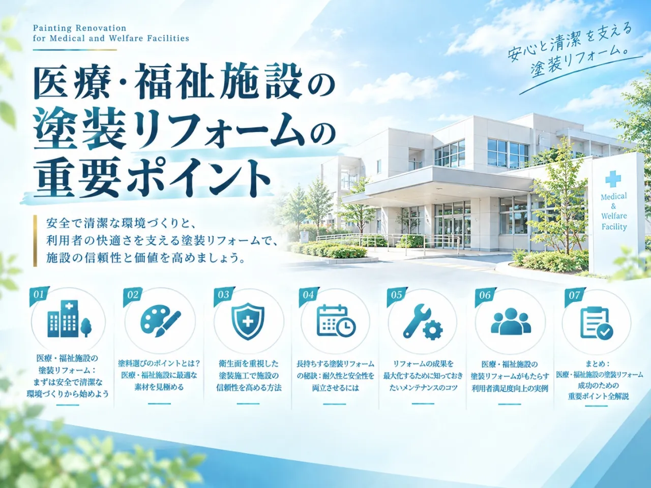 医療・福祉施設の塗装リフォームの重要ポイント