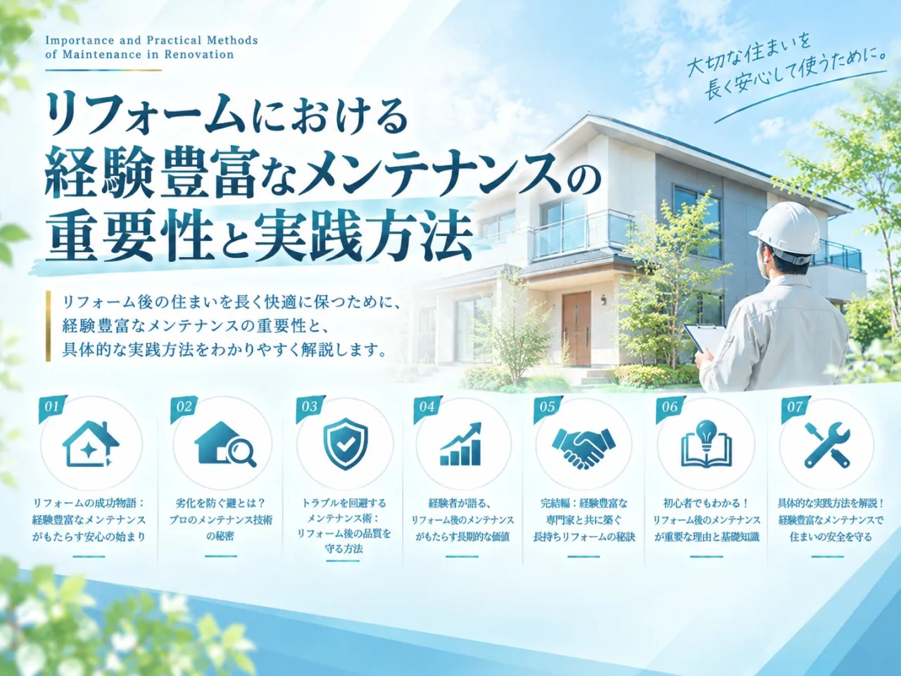 リフォームにおける経験豊富なメンテナンスの重要性と実践方法